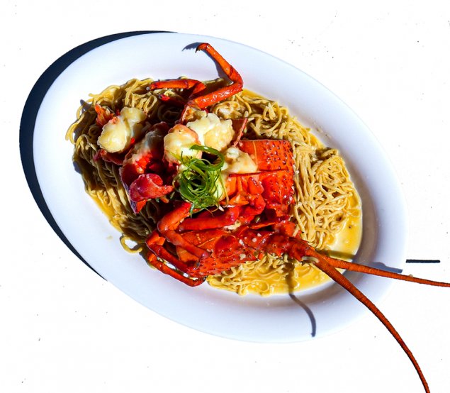 Cooked Live Southern Rock Lobster with Noodles (1.6 - 2kg)